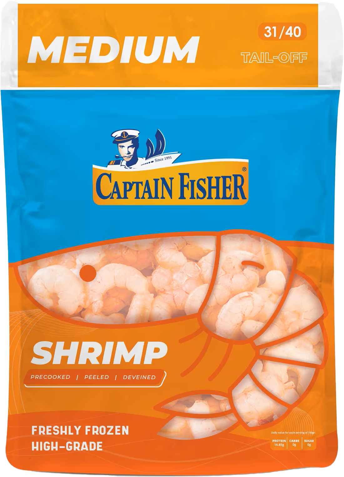 CAPTAIN FISHER SHRIMP MEDIUM 31/40