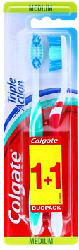COLGATE TRIPLE ACTION TWIN PACK MED MED