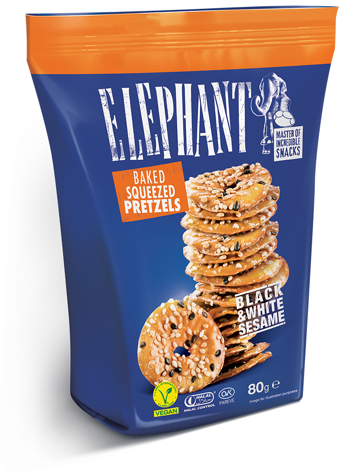 ELEPHANT PRETZEL DISCS SALTS SESAME
