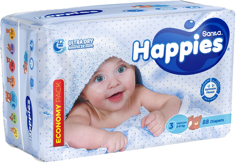 HAPPIES ECONOMY 60 DIA 8-16 KG 60D