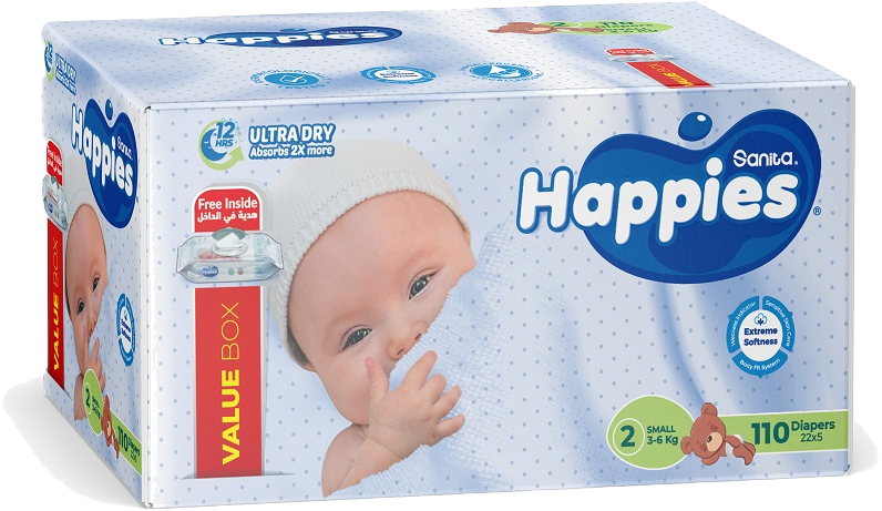 HAPPIES PREMIUM MED 30S 30SH