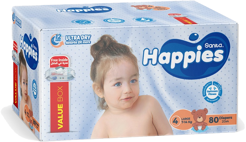 HAPPIES VBOX LARGE 76 DIAPERS 76D