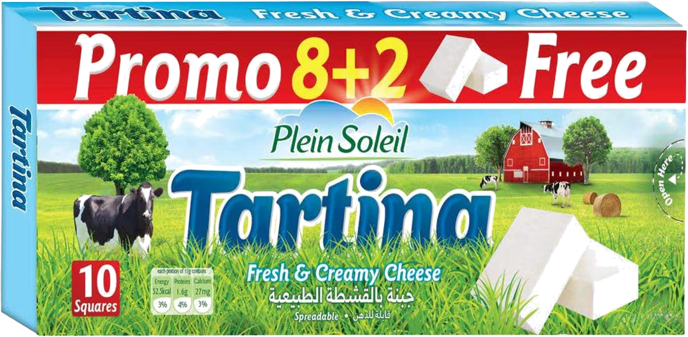 PLEIN SOLEIL TARTINA CHEESE SQUARES (8+2)