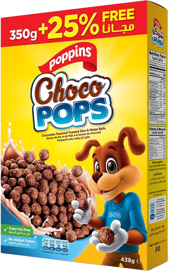 POPPINS CHOCO POPS+25% FREE