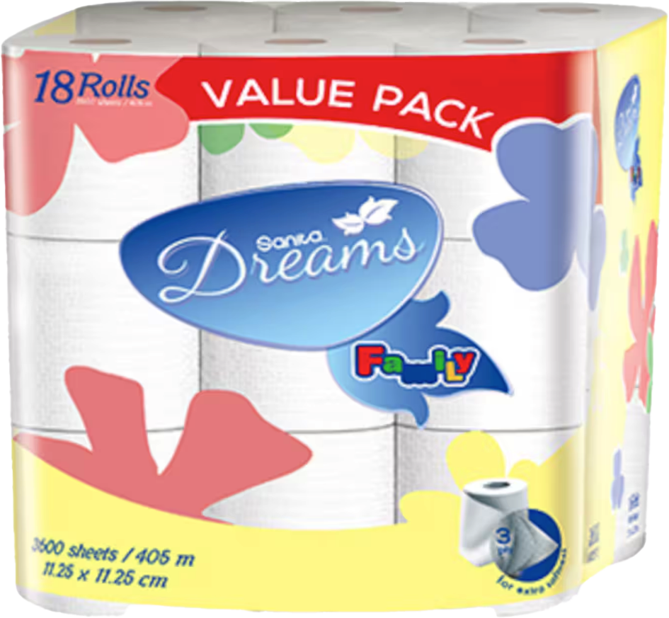 SANITA TLT DREAMS 18 ROLLS+COTTON BALL 18ROLLS