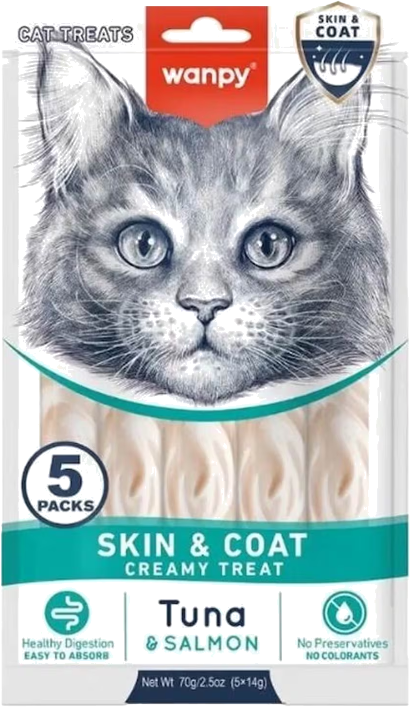 WANPY CAT CREAMY TUNA&SLMN TREATS