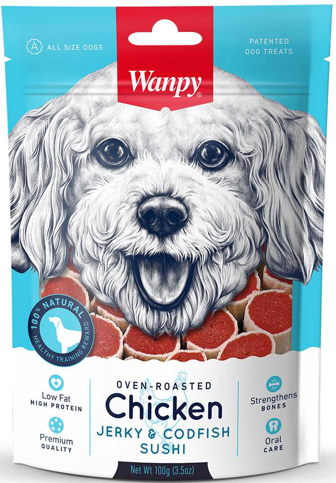 WANPY DOG CHICK JERKY CODFISH