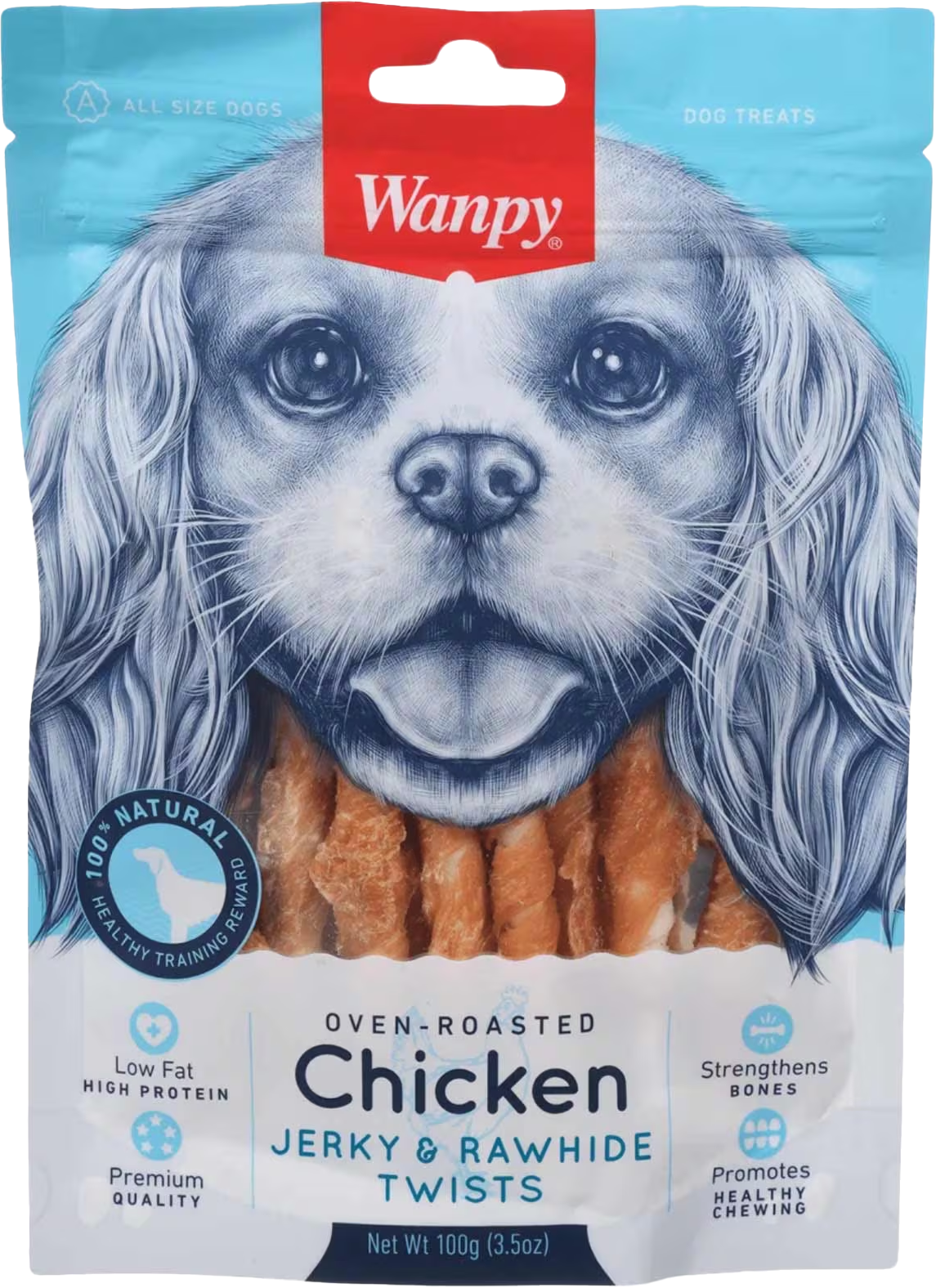 WANPY DOG CHICK JERKY&BISC. TWIST